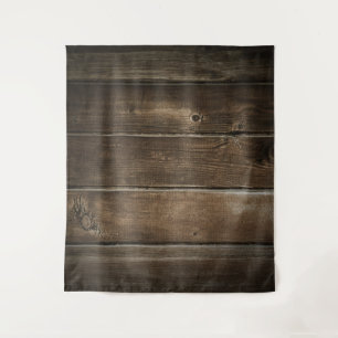 Rustic Wood Photo Textured Wedding Backdrop Tapestry