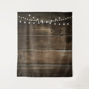 Rustic Wood Photo Textured Wedding Backdrop Tapestry