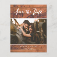 Rustic Wood Photo Wedding Save the Date