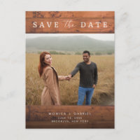 Rustic Wood Photo Wedding Save the Date