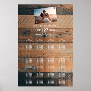 Rustic Wood Photo Wedding Seating Chart