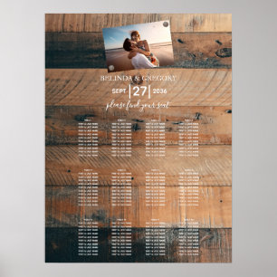 Rustic Wood Photo Wedding Seating Chart