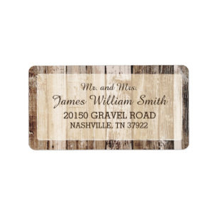 Rustic Wood Planks Country Western Wedding Label