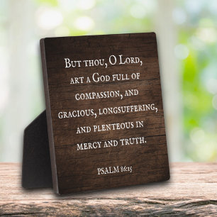Rustic Wood Psalm 86:15 Scripture Verse  Plaque