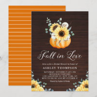 Rustic Wood Pumpkin and Sunflowers Bridal Shower