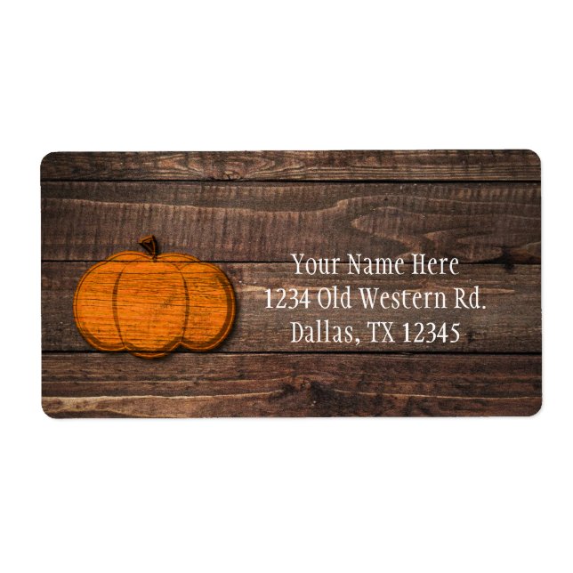 Rustic Wood Pumpkin Halloween Autumn Invitation (Front)