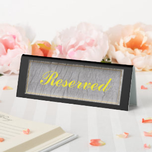 Rustic Wood Reserved Marker Table Tent Sign