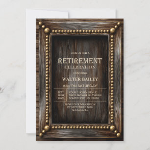 Rustic Wood Retirement Party Invitation