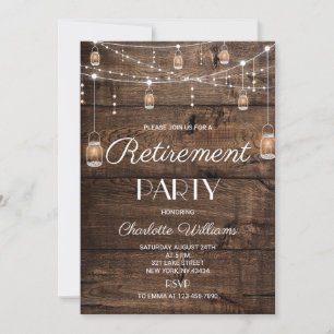 Rustic Wood Retirement Party Invitation