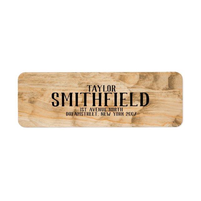 Rustic Wood Return Address Label (Front)