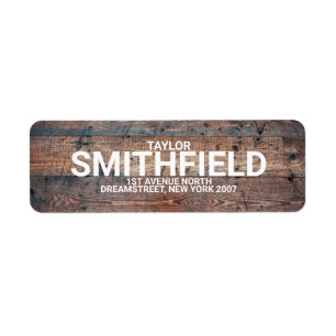 Rustic Wood Return Address Label