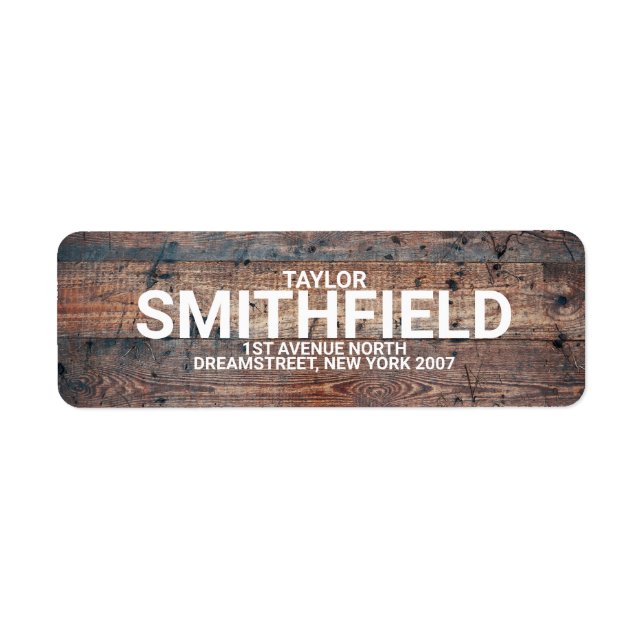 Rustic Wood Return Address Label (Front)