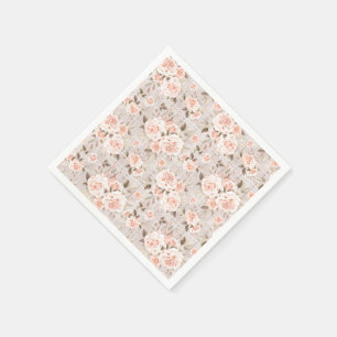 Rustic Wood & Romantic Roses Shabby Chic Wedding Napkin