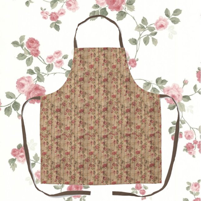 Rustic wood roses pattern apron (Creator Uploaded)