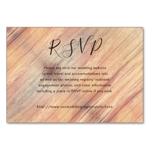 Rustic Wood RSVP Online Enclosure Cards