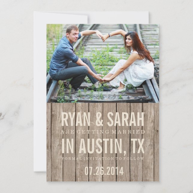 RUSTIC WOOD SAVE THE DATES SAVE THE DATE (Front)