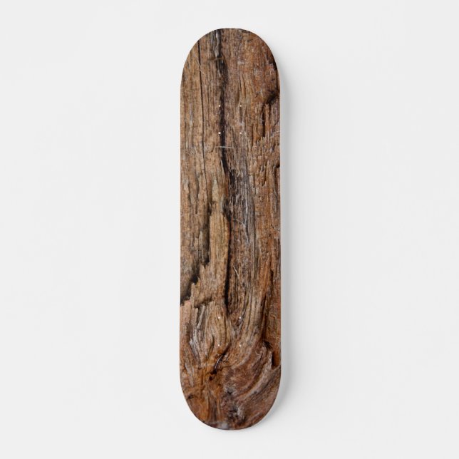 Rustic wood skateboard (Front)