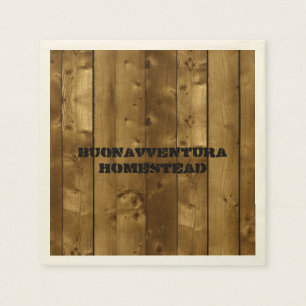 Rustic Wood Slats Customisable Name Napkin
