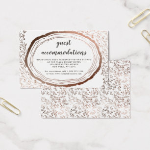 Rustic Wood Slice Accommodations Insert Card