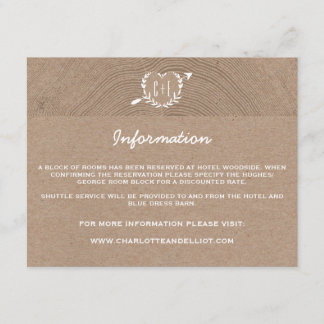 Rustic Wood Slice | Information Card