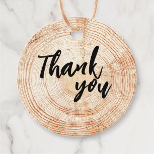 Rustic Wood Slice QR Code website Thank You  Favour Tags