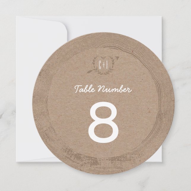 Rustic Wood Slice | Table Number (Front)