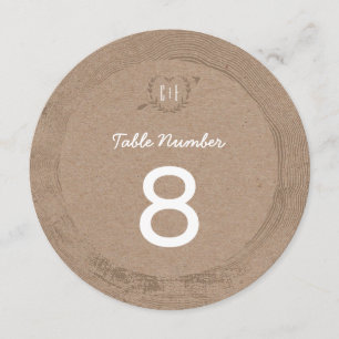 Rustic Wood Slice Table Number
