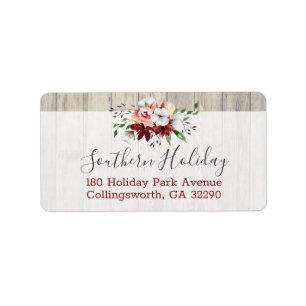 Rustic Wood & Southern Country Cotton Address Label