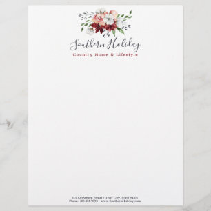 Rustic Wood & Southern Country Cotton Boutique Custom Letterhead