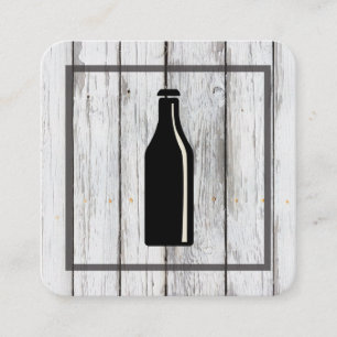 Rustic Wood Square Element   Beer Icon Square Business Card