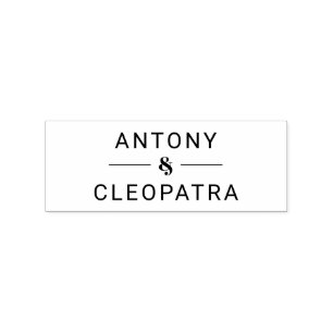 Rustic Wood Stamp with Nicknames for Couples' Use