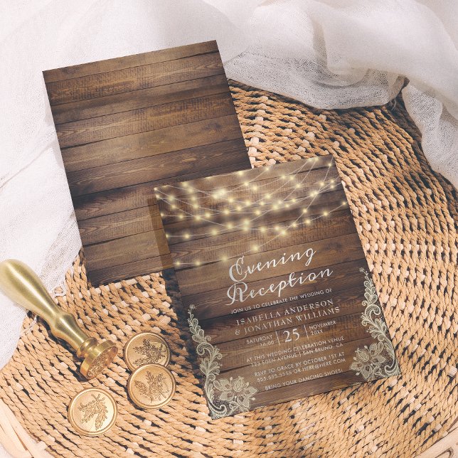 Rustic Wood & String Lights Evening Reception (Creator Uploaded)