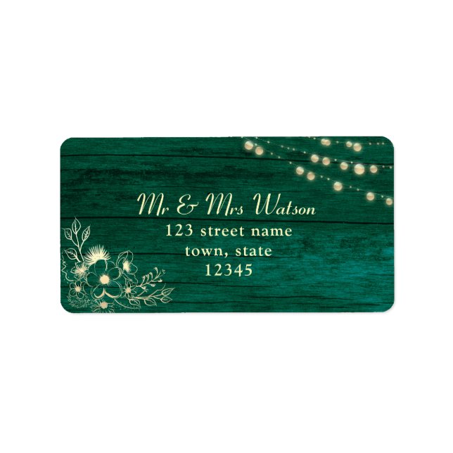 Rustic Wood String Lights Label (Front)