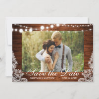 Rustic Wood String Lights Lace Photo