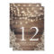 Rustic Wood & String Lights | Lace Table Number