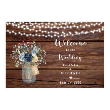 Rustic Wood String Lights Mason Jar Welcome