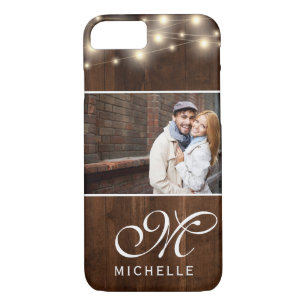 Rustic Wood String Lights Photo   iPhone 8/7 Case