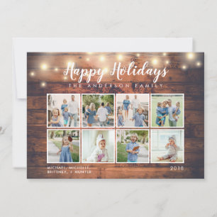 Rustic Wood String Lights Photo Holiday