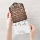 Rustic Wood String Lights Script Floral Wedding