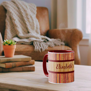 Rustic Wood Striped Mug