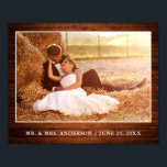 Rustic Wood Style Wedding Photo Poster<br><div class="desc">Rustic Country Wood Print,  Wedding Photo Personalized Poster</div>