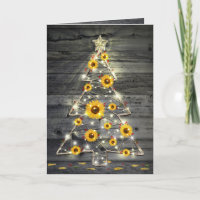 Rustic Wood Sunflower Christmas Tree Holiday
