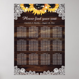 Rustic Wood Sunflower Wedding Seating Chart 12