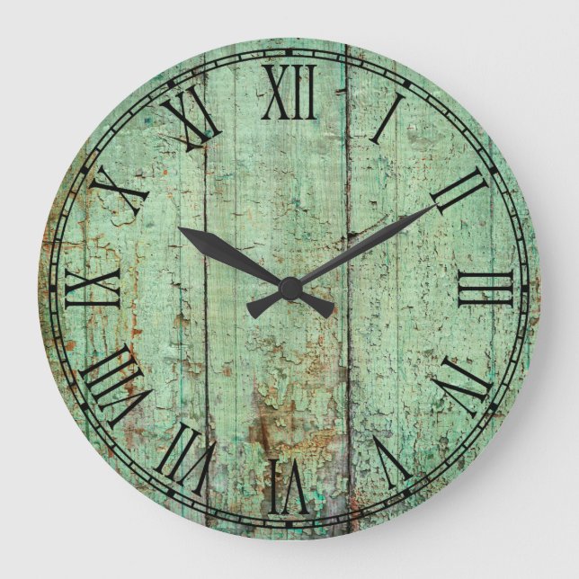 Rustic Wood Texture Large Clock (Front)