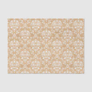 Rustic Wood Texture with White Damask Tissue Paper