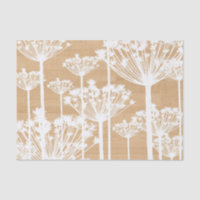 Rustic Wood Texture with White Dandelion Pattern