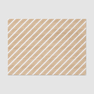Rustic Wood Texture with White Diagonal Stripes Tissue Paper
