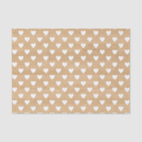 Rustic Wood Texture with White Hearts Tissue Paper