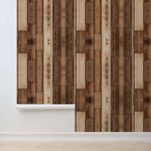 Rustic Wood Textured Wallpaper