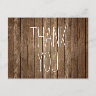 Rustic Wood Thank You Post Card